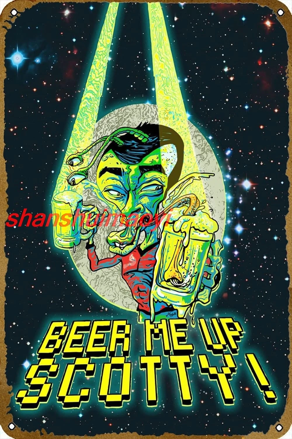 Beer Me Up Scotty Vintage Tin Poster Metal Sign Art Plaque For Bar Restaurant Garage Cafe Wall Decor 8 x 12 Inch ADF ALIMAO