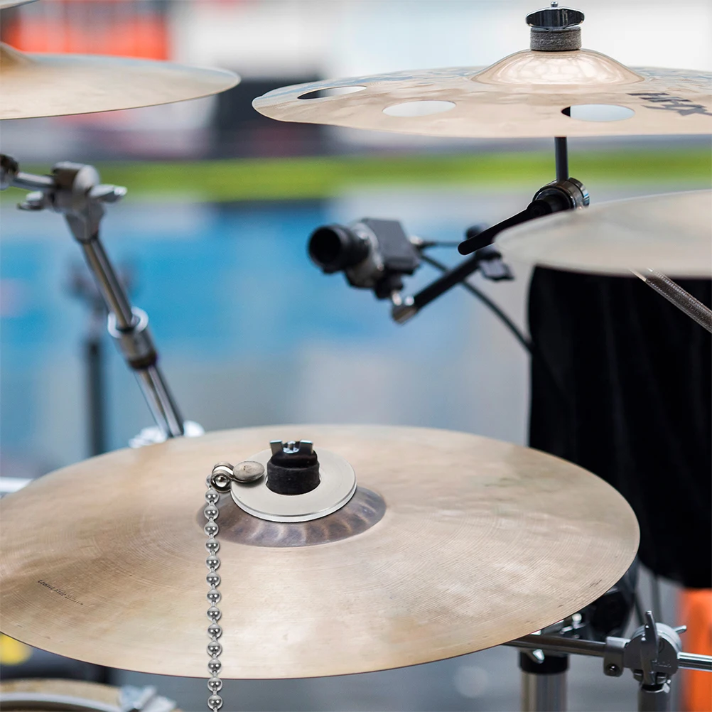 

2 pcs Jazz Chain Cymbal Sizzle For Drum Kit Durable Sound Cymbal Replacement Adjustable Length Silver Sizzle Accessories