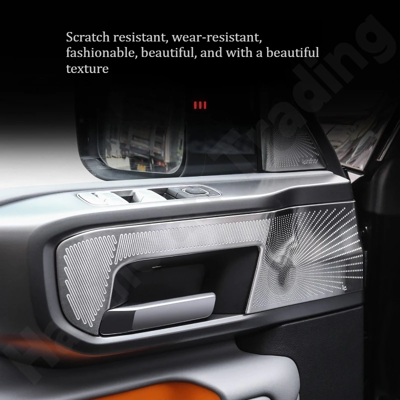 

for Beijing BJ40‌ 2024 2025 Door speaker grille/stainless steel interior trim/Range-extended version modification accessories