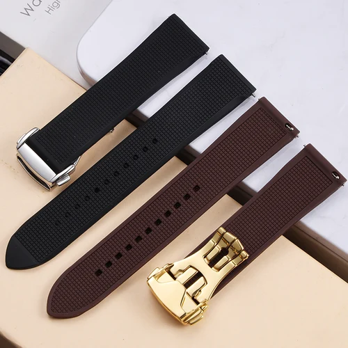 Imagen 2 del producto Correa de reloj para Omega Seamaster 300 Speedmaster, goma de silicona suave, resistente al agua y al sudor, 19mm, 20mm, 21mm, 22mm