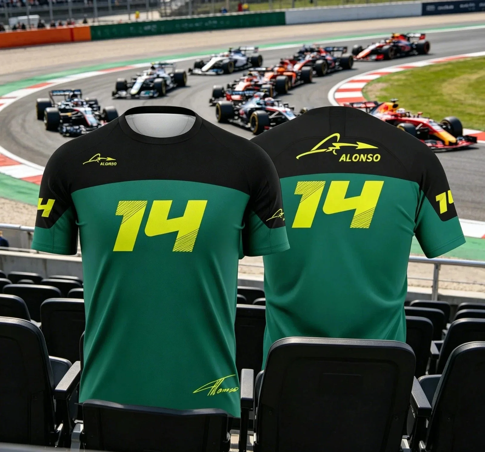 2026 Fernando Alonso 14 Fan T-Shirt El Nano Rennfahrer 3D-Druck Grafik Trendiges Rennstil-T-Shirt Unisex Sommer Casual Top – Detail 7