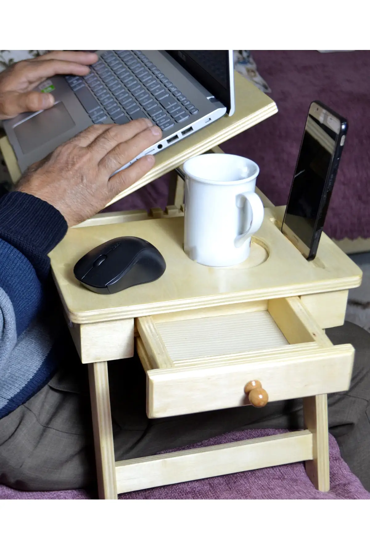 Folding Laptop Notebook Stand And Stand Study Desk Breakfast Table Practical Easy