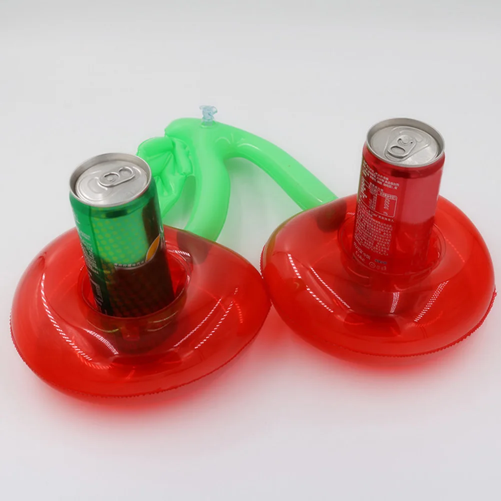 4 قطعة نفخ الكرتون نمط العائمة كأس حصيرة لشاطئ بركة حفلة الأحداث الاستوائية البلاستيكية حامل مشروبات دائم #5