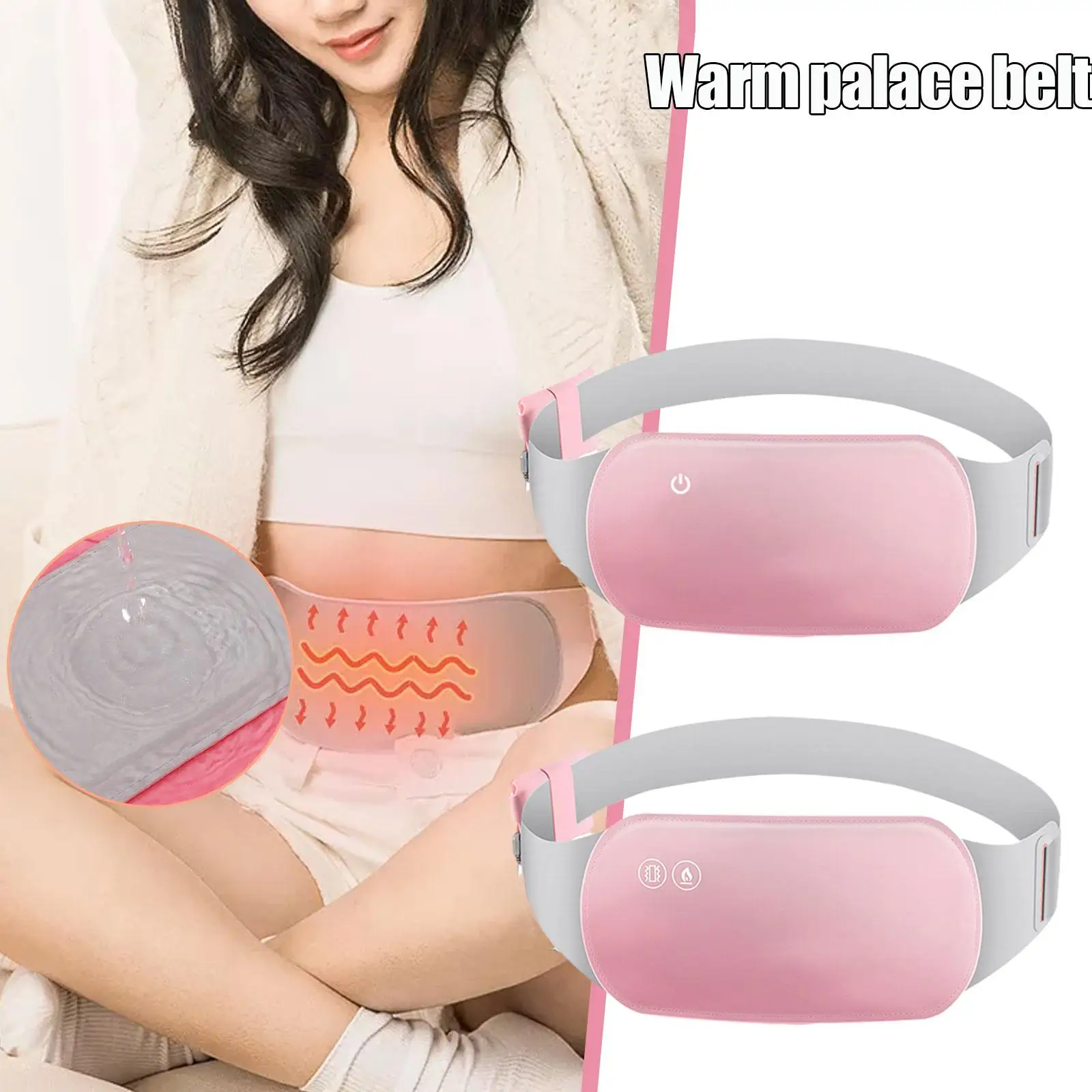 

Menstrual Heating Pad Warm Palace Hot Waist Belt Relieve Menstrual Pain Hot Compress Massager for Woman Girl Belly Back Heating