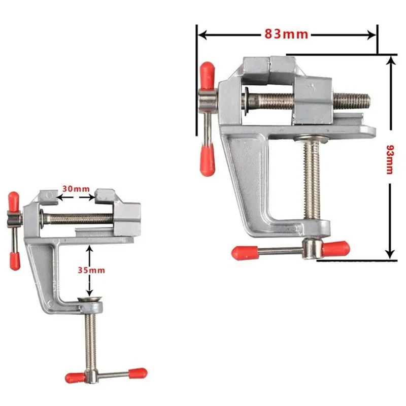 Morsa da tavolo universale Home 3.5 pollici Mini morsetto per Hobby in alluminio su morsa da banco da tavolo morsa da tavolo a bocca piatta per uso