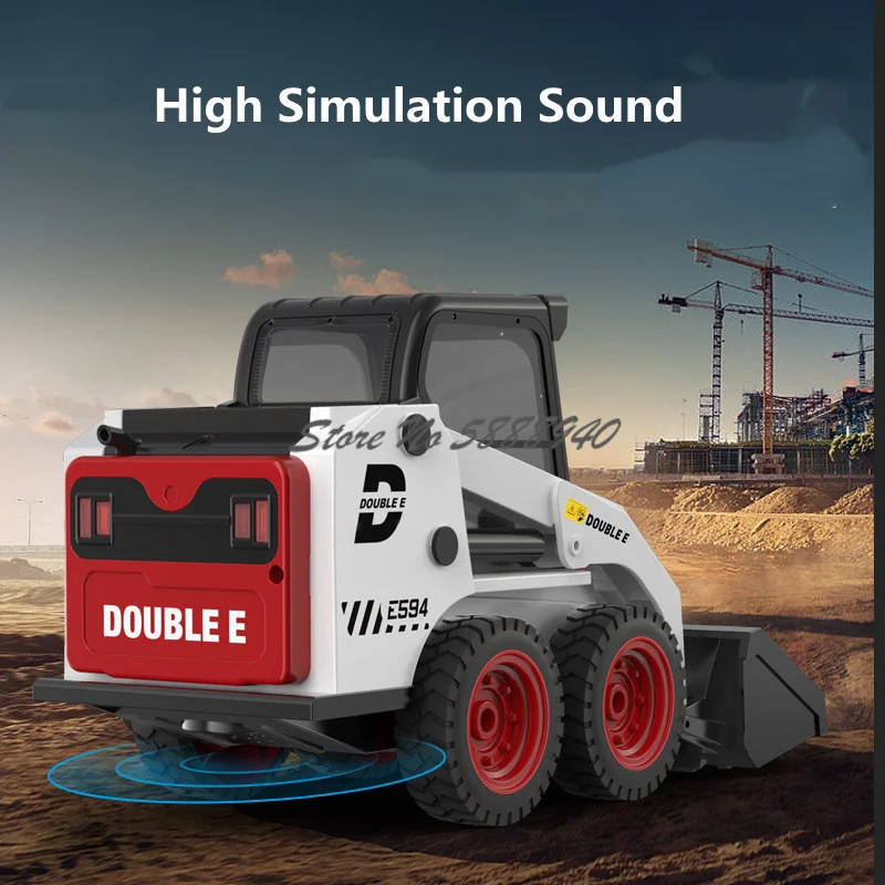 1:14 360° Rotate Electric RC Loader Bulldozer Truck 2.4G 4WD Bucket Arm Up Down Speed Adjust Remote Control Engineering Truck