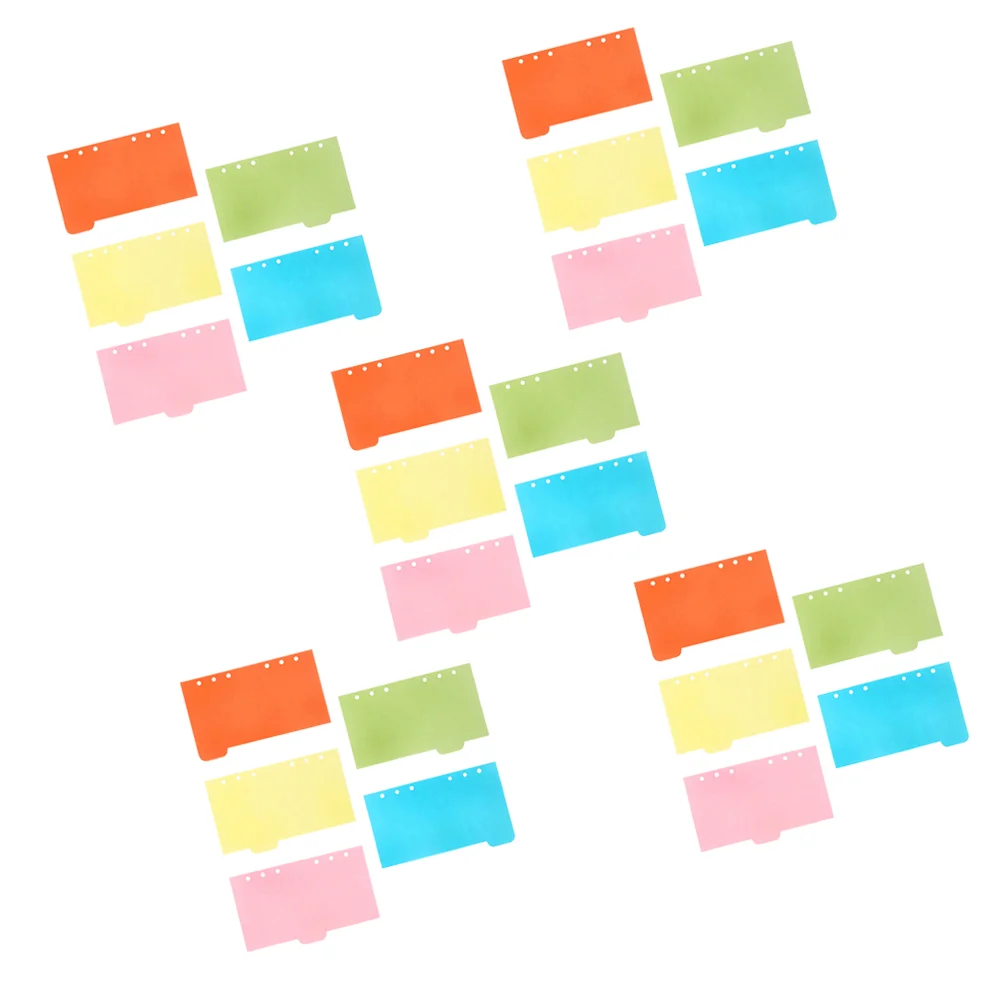 25 PCS 6 Ring Binder Dividers Label The Notebook Refill Hand Account A5 Hole Labels