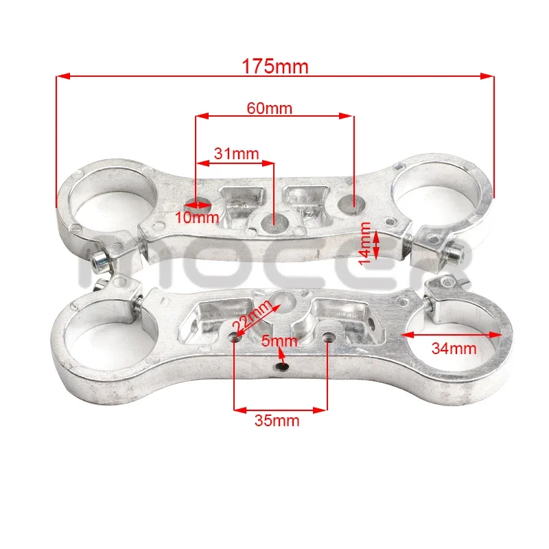 Thicken 35mm Inverted Shock Absorber Direction Device Upper & Lower Plate For 47cc49cc Mini Moto Dirt Bike Motorcycle Front Fork
