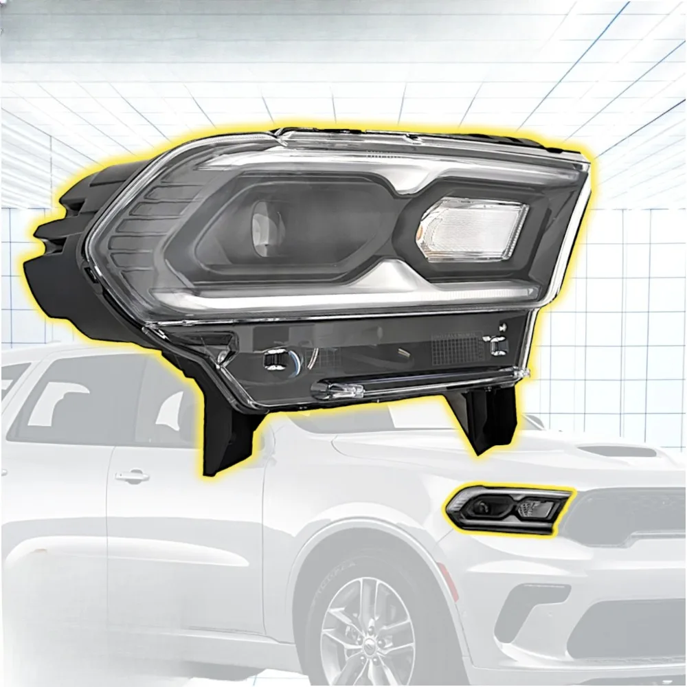 

Светодиодная фара (LED) с галогенным сигналом поворота для Dodge Durango 2021-2024, черная, правая (RH), пассажирская сторона