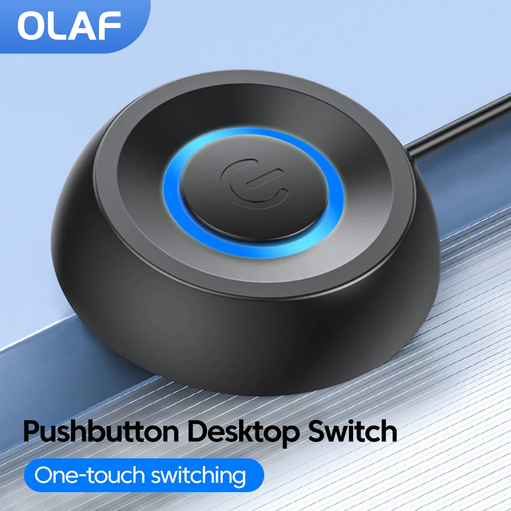 Olaf 1.8M Computer Desktop Switch LED Lights PC Motherboard External Start Power On/Off Button Extension Cable for Home Office