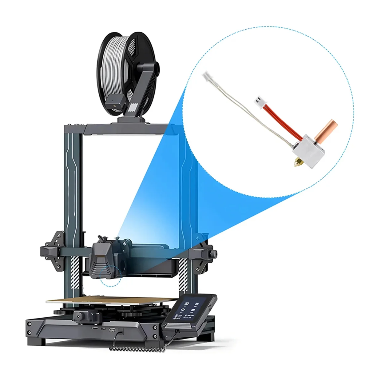 3D Printer Hot End Kit for Elegoo Neptune 4 Heated Block Heating Rod Thermistor Extruder for NP4 Hotend