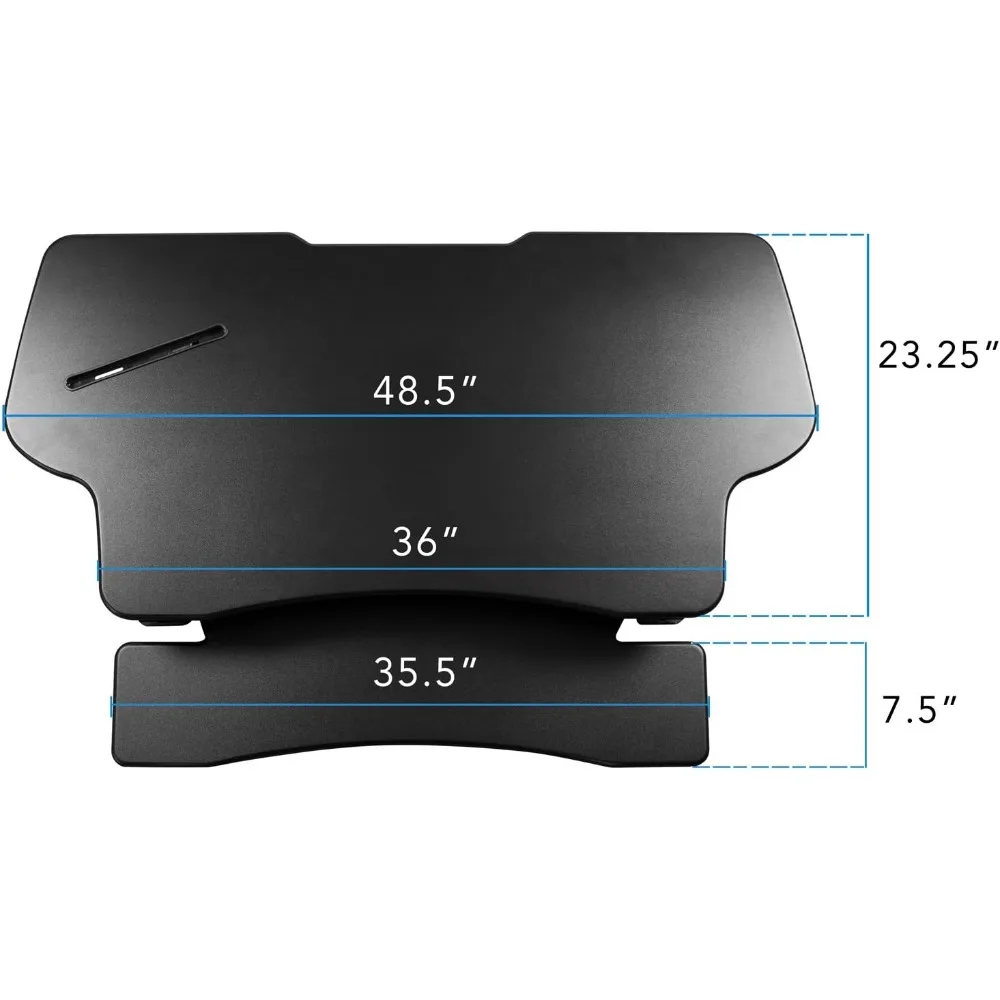 "Conversor de mesa elétrico ajustável em altura de 48 polegadas Mount-It para monitores duplos, grande riser de mesa motorizado"