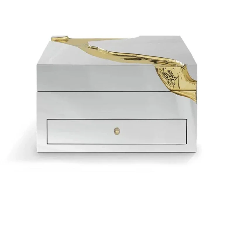 Italian light luxury stainless steel watch box Villa art fashion home multi-storage watch box