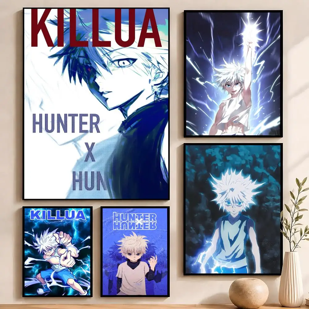 Character Killua Poster Self‑Adhesive Waterproof PP Poster Coffee House Bar Wall Art Sticker Room Home Decor
