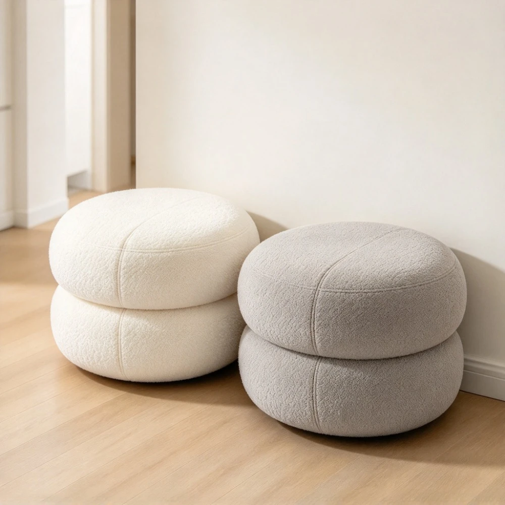 Modern Velvet Shoe Bench Ottoman Padded Stool Makeup Seat Footrest Chair Thick Cushion Space Saving Home Furniture Gift