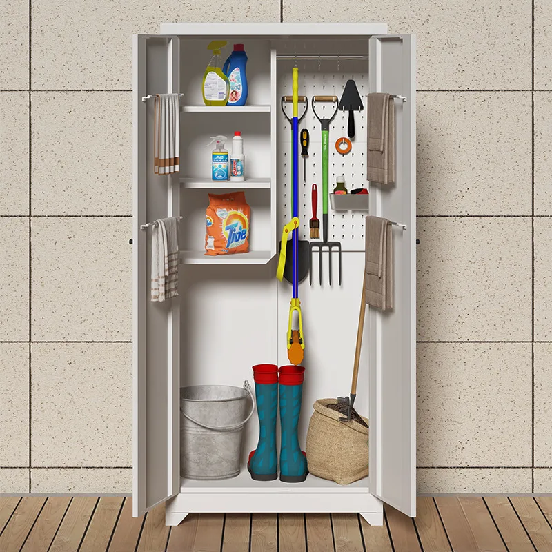 Outdoor tool storage cabinet Outdoor balcony Locker Sub-hole board Mop cabinet Household cleaning cabinet Waterproof