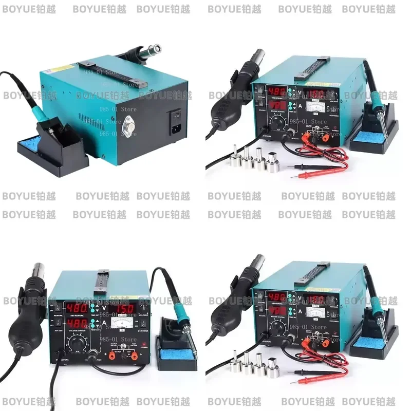 Digital Adjustable Temperature 3 in 1 Soldering Station Hot Air Rework Station Power Supply Welding Tool
