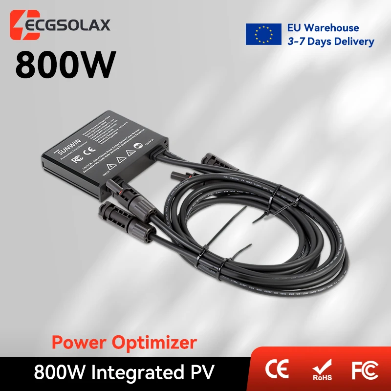 Optimiseur de puissance solaire photovoltaïque ECGSOLAX 800W 7-60V, optimiseur externe pour l'optimisation du système d'alimentation des panneaux solaires, limitation de tension