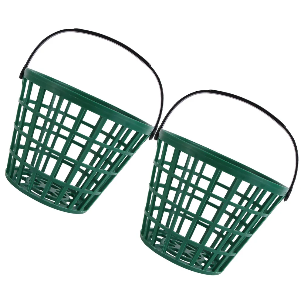 

2pcs Golf Ball Picker Basket With Handle Portable Storage Container Backyard Lightweight Plastic Ball Bucket Organizer Large