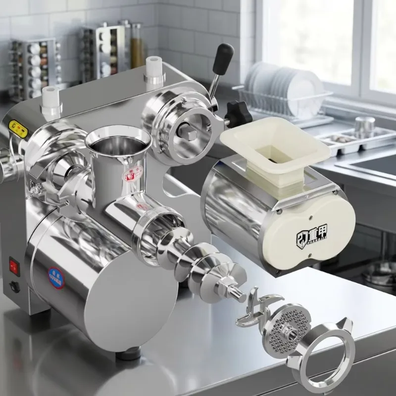 New High Performance Heavy Armor Electric Commercial Meat Grinder Durable Automatic Slicer Multi-Voltage Compatibility 1 Year