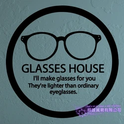 Optical Sticker Eye Care Shop Decal Store Posters Vinyl Wall Sticker Decoration Decor Mural Galsses Bussiness Hour
