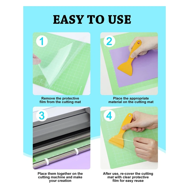 Top-Cutting Mat Compatible, Adhesive Sticky Non-Slip Cut Mats Replacement Accessories For Sewing Quilting And Craft
