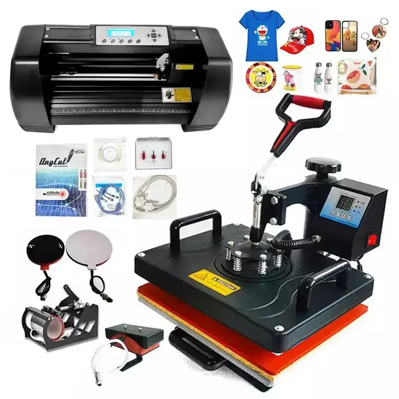 365mm cutting plotter sublimation 5 in 1 T shirt heat press machine plotter-cut vinyl cutting plotter machine