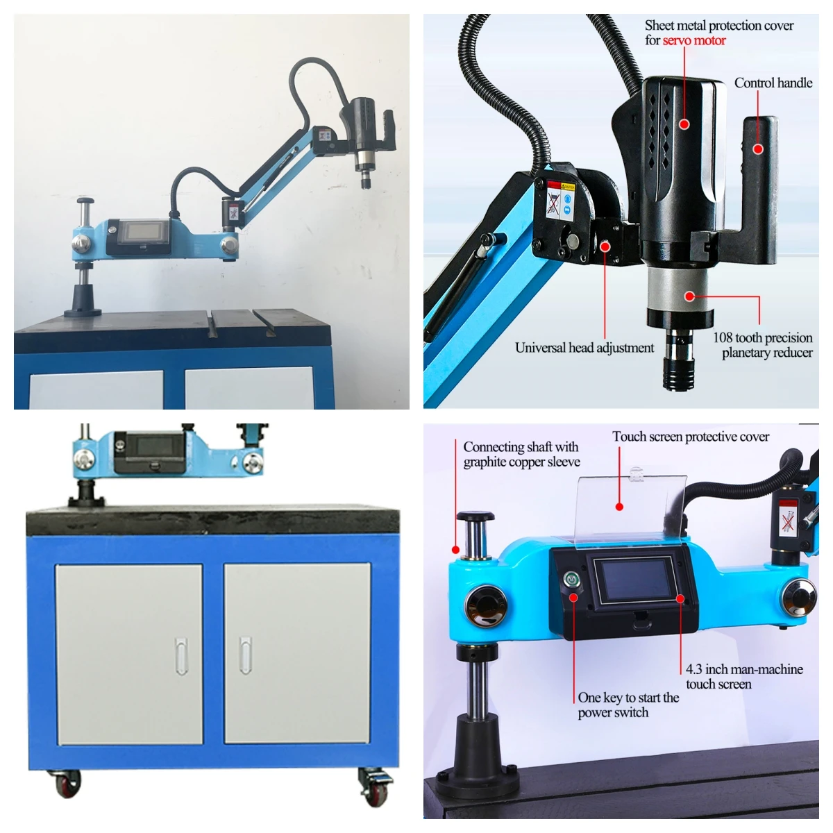

M16 M24 M36 M48 Hot Flexible Arm Nut Tapping Arm Drilling Self-Tapping Machine Servo Electric Tapping Machine Automatic