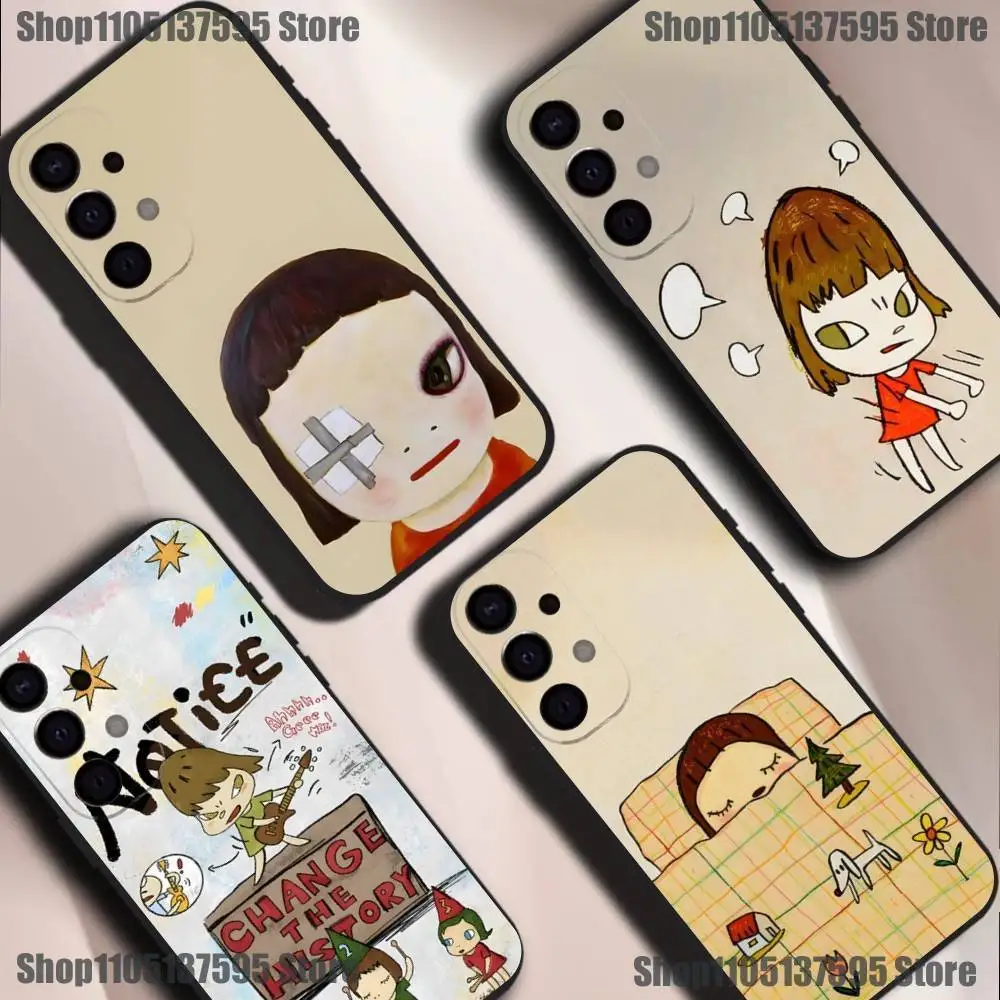

Y-Yoshimoto Nara Girl ART Phone Case For Samsung S25,S24,S21,S22,S23,S30,Ultra,S20,Plus,Fe,Lite,5G Black Cover