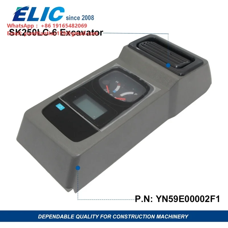 Elic Eexcav Monitor Display Panel YN59E00002F1 for KOBELCO SK250LC-6 Excavator Replacement