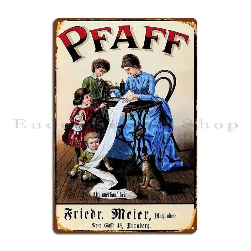 German Pfaff Sewing Machine Mother And Child Vintage Advertisement Metal Signs Plaques Designing Cave Create Tin Sign Poster
