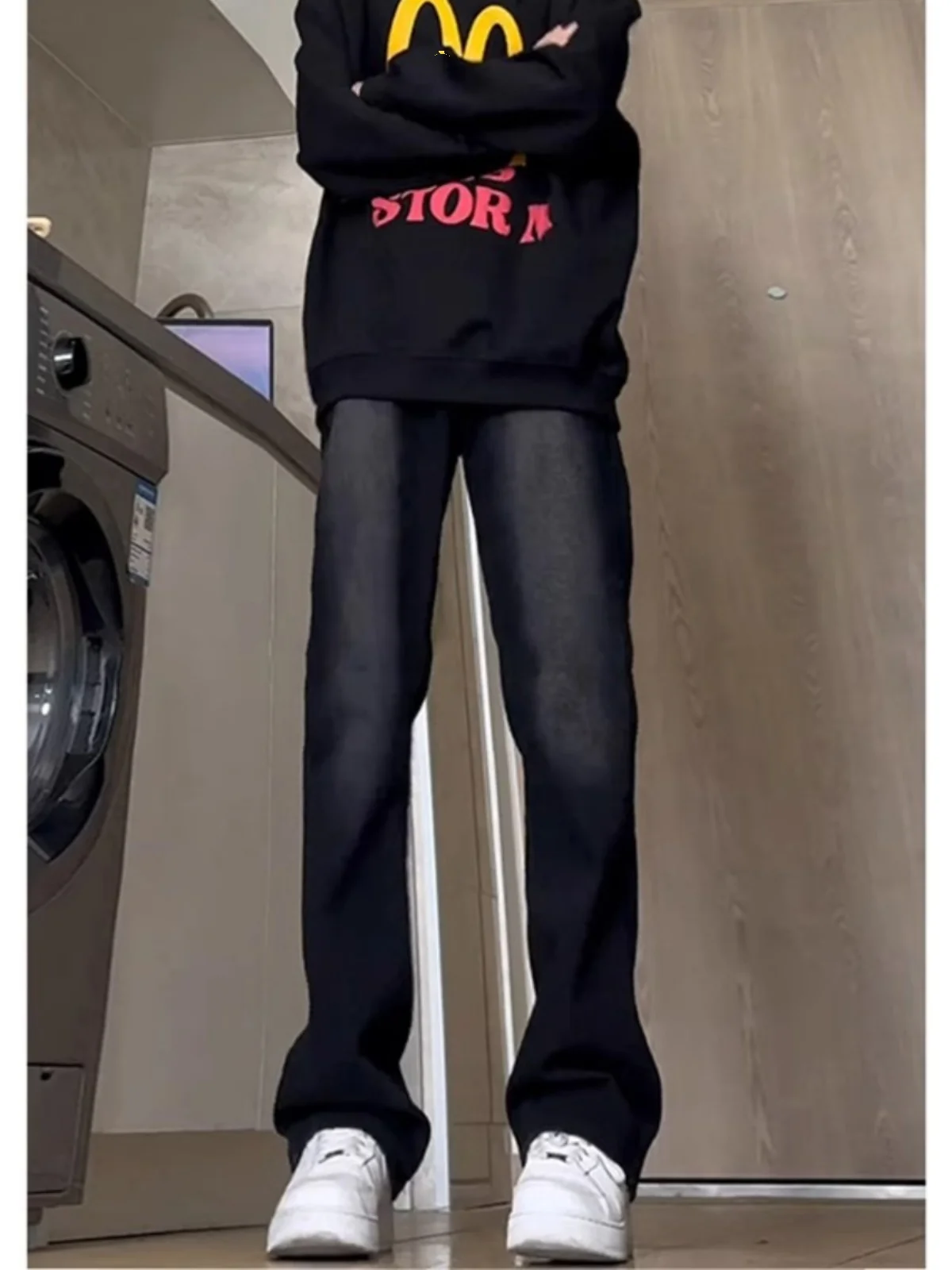 

Мужские джинсы Cleanfit Adient Bla Denim, прямого кроя, с высокой талией, на молнии, модные, стройнящие, трендовые, прямые брюки