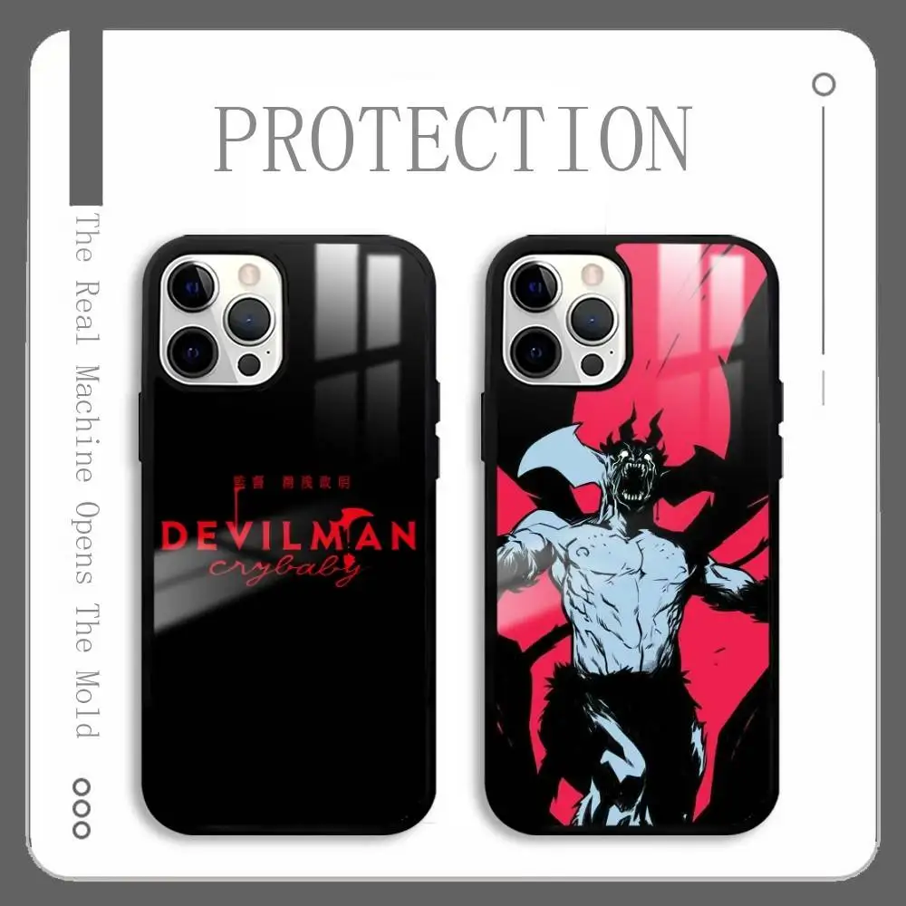 

Personality D-Devilmans Anime Phone Case For IPhone 16 15 14 13 12 11 Pro Max Plus Mini Plus Hard Mirror Surface Protect Funda