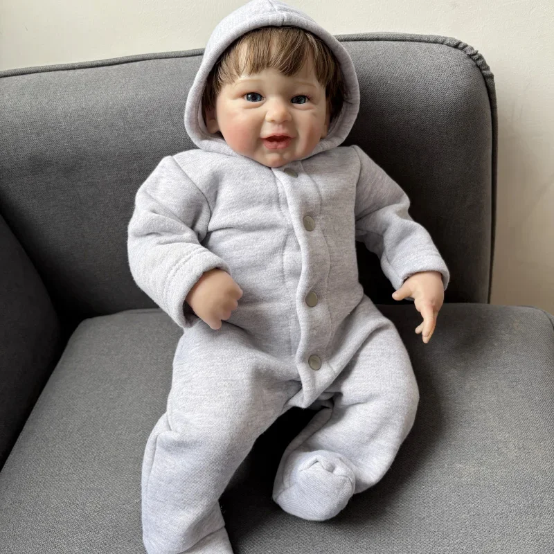 

53cm Reborn Baby Doll Phoenix Lifelike Soft Body Cuddly Body Doll Handmade with Genesis Paint Visible Veins Multiple Layers