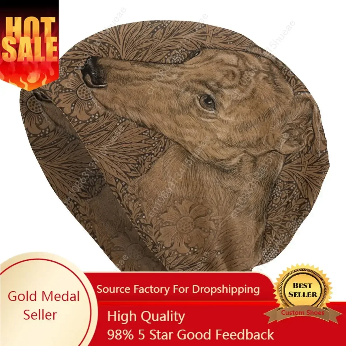 

Greyhound On William Morris Marigolds Slouchy Beanie Hats Whippet Sihthound Dog Art Knitted Skullies Beanies Cap for Outdoor Ski