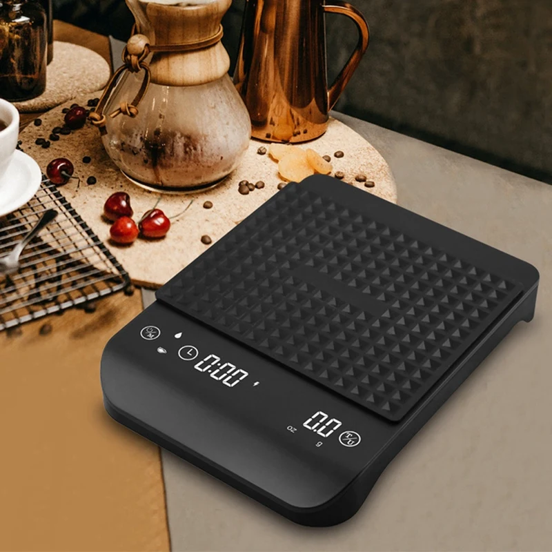 3Kg/0.1G Digital Coffee Scale Rechargeable Kitchen Electronic Scale Oz/G Espresso Scale With Auto Touch Sensor