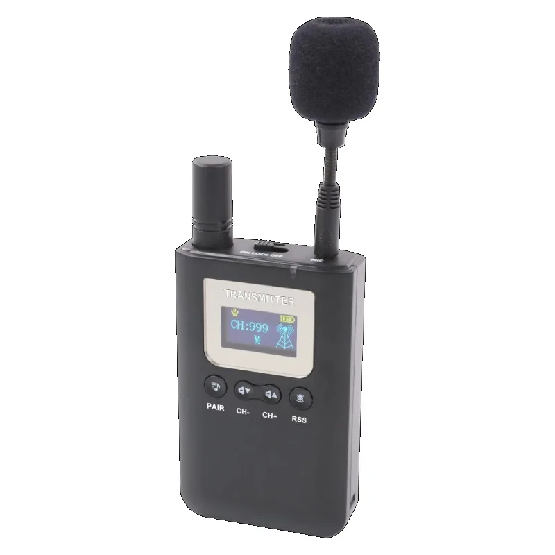 Wireless tour guide instructor 2.4G global universal frequency microphone sensitivity adjustable logo customization