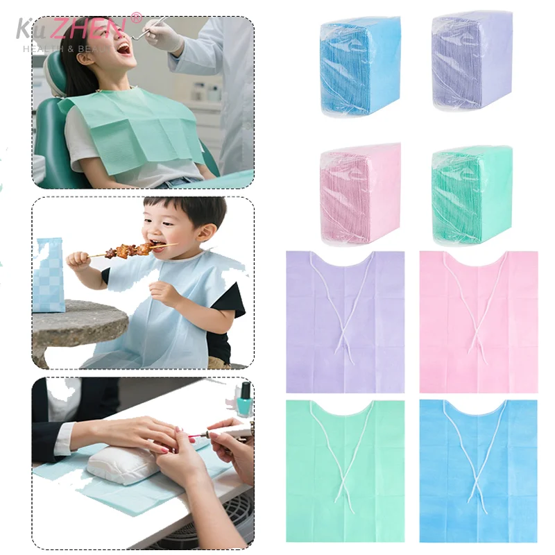 

30 pcs/bag Disposable Dental Apron Medical Cover Shield Neckerchief Scarf Towels Dentistry Materials Dentist Patient Bibs Pads