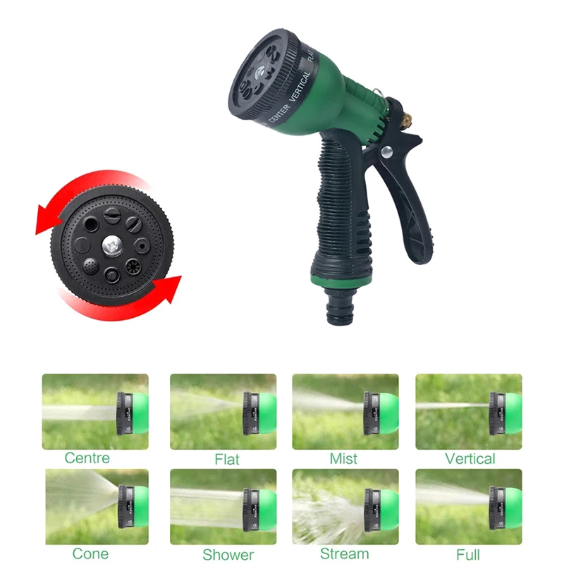 8 Pattern Adjustable Hose Nozzles Garden High-Pressure Watering Sprinkler For Household Car Wash Nozzle Head Irrigation Sprayer