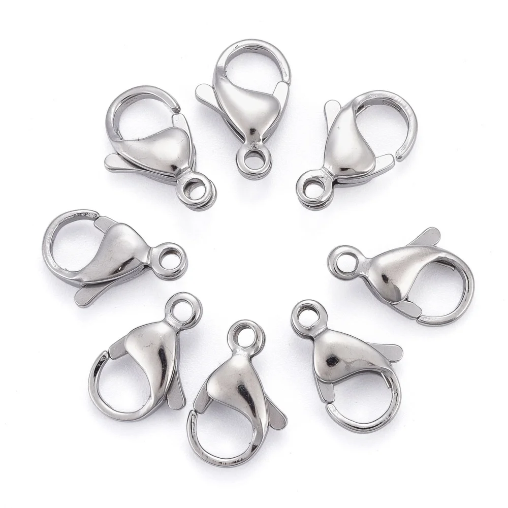 304 Stainless Steel Lobster Clasps Chain Connector for Jewelry Making DIY Bracelet Necklace Findings Component