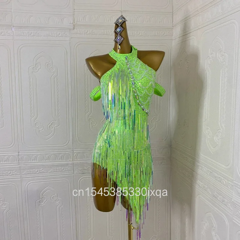 

Latin Dance Competition Clothing Adult and Children's Customized Cha Cha Samba Rumba Performance Costumes YINASHENGWU