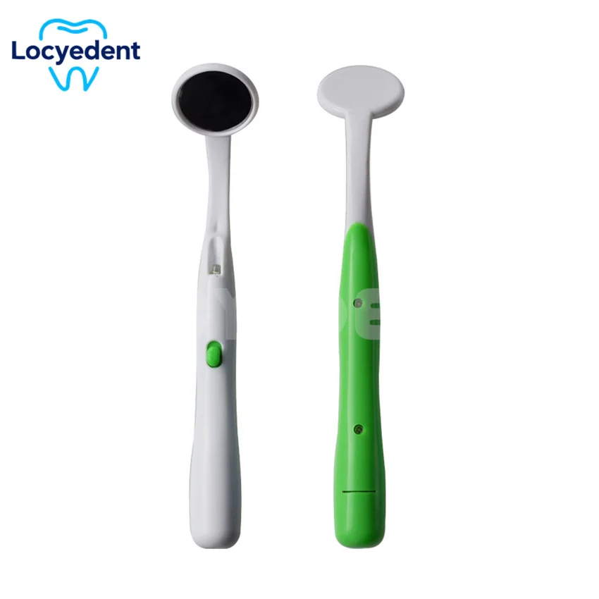 2Pcs Dental Spiegel Led Licht Überprüfen Instrument Überprüfung Spiegel Zahnarzt Oral Super Helle Anti-fog-Mund Spiegel Zahn mode