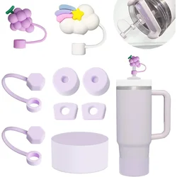 9pcs Accessories Set plus 6 Pcs Silicone Spill Proof Stopper 2 Pcs Straw Cover Cap for 9-10 mm Straws 1pc Boot for Stanley Cup