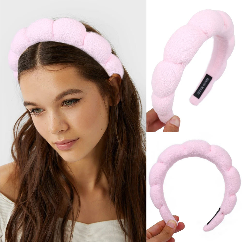 1 Piece Cute Girls Hair Hoops Fluffy Sponge And Terry Fabric Makeup Accessories Not Damage The Scalp Headband For Hair Women