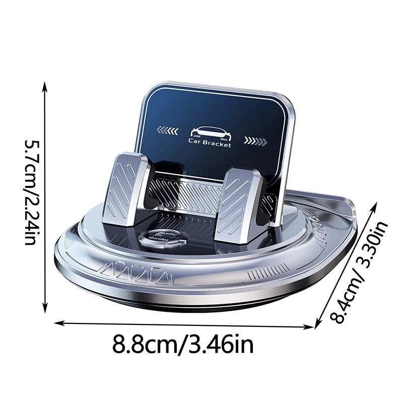 Premium Paint Finish Dashboard Silicone Anti-Slip Phone Mount 2-in-1 Parking Number Road Trip Navigation Holder