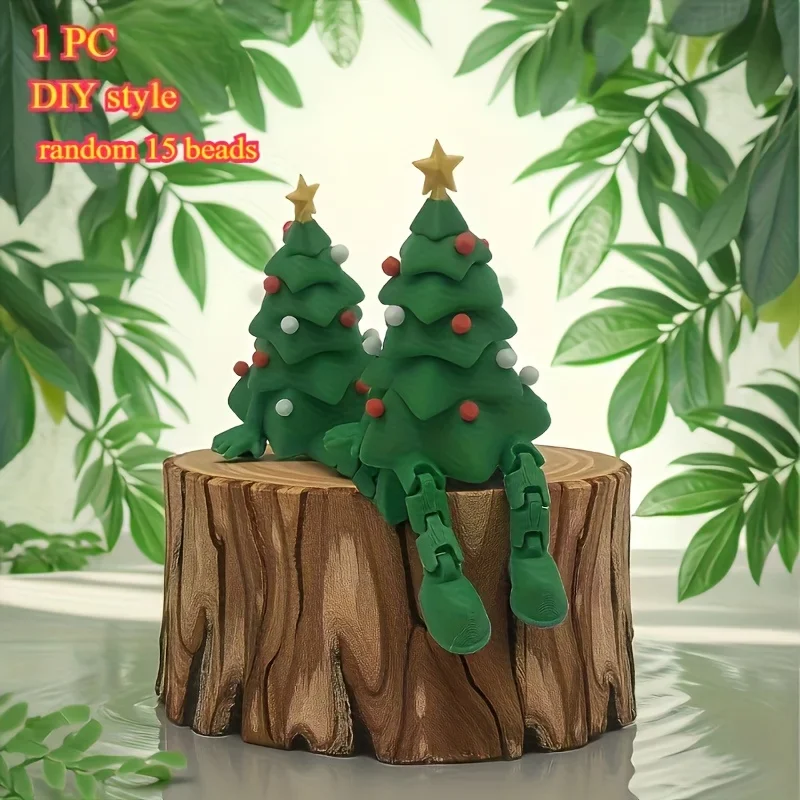 A DIY creative 3D printed Christmas tree decoration, suitable for Christmas, It can be used for decorating desks, cars, indoors。