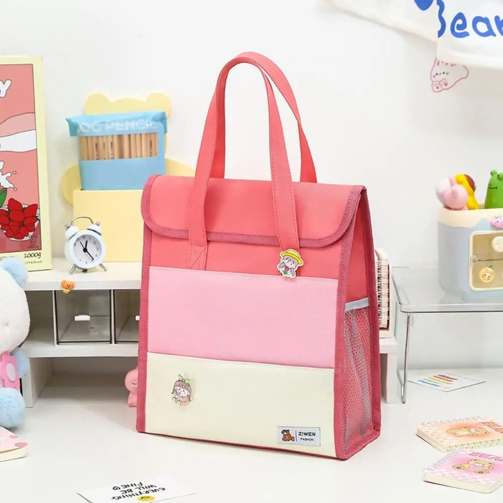 Tutorial-Taschen mit großer Kapazität, verschleißfest, modische Cartoon-Briefpapiertasche, schmutzabweisend, mit Kawaii-Abzeichen