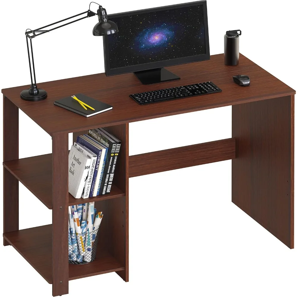 

38-Inch Home Office Computer Desk with Shelves, Cherry
