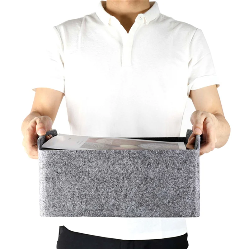 

PORK-8Pcs Felt Storage Basket/Bin With Handles, Collapsible & Convenient Storage Solution