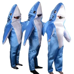 Blue Shark Costume Funny Marine Animal Cosplay Jumpsuits Halloween Costumes for Kids and Adults